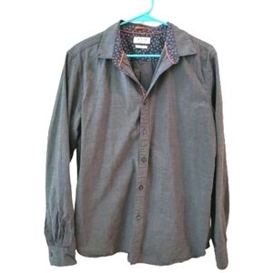 Cactus Long Sleeve‎ Gray Slim Fit Shirt Large